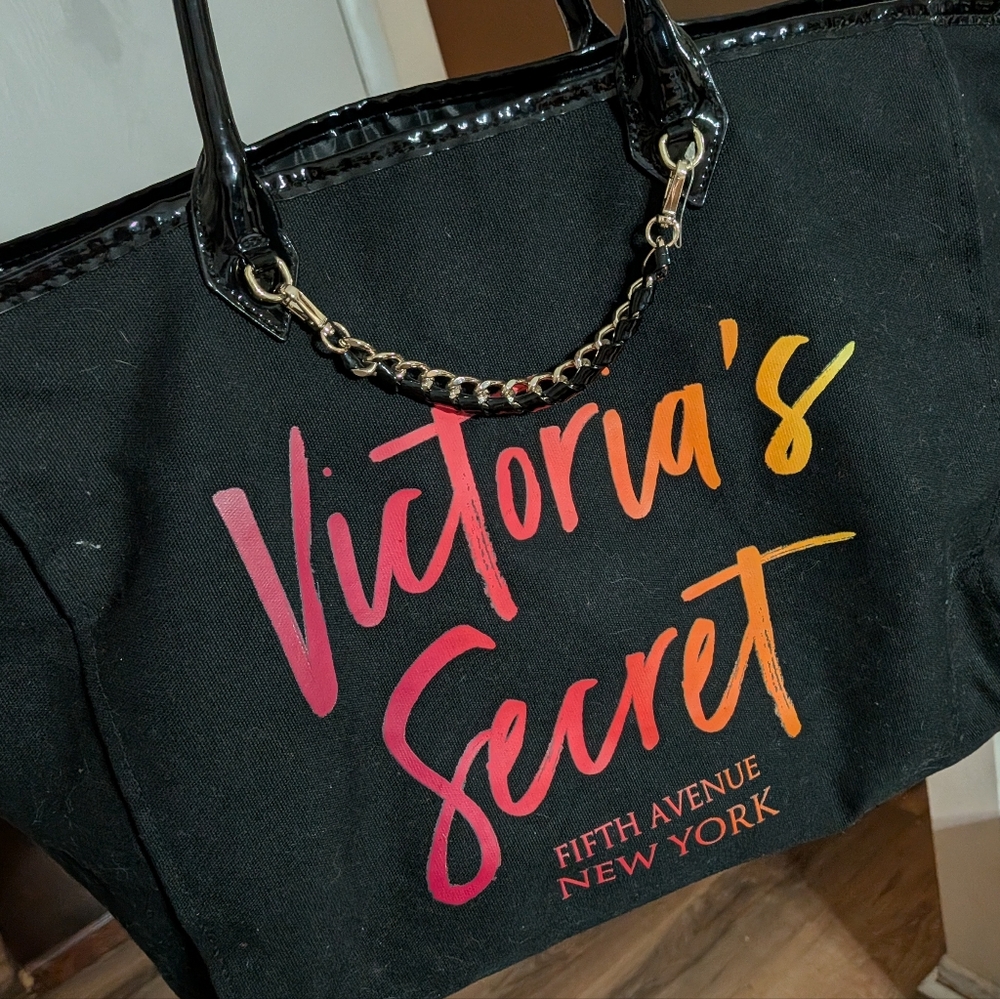 Victoria's Secret‎ Fifth Avenue NY Canvas Tote Bag - Black/Pink Gradient
